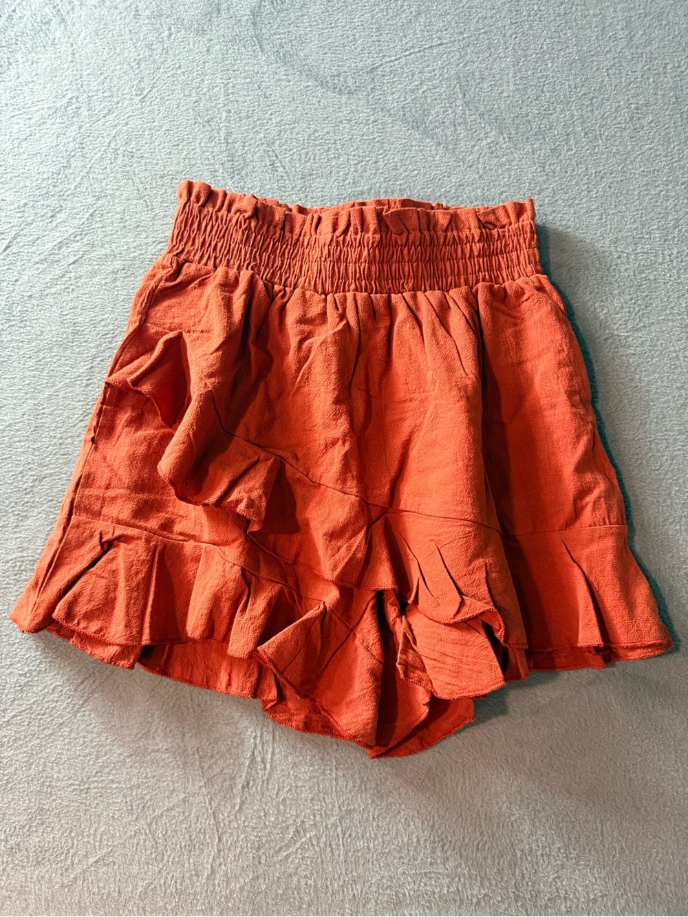 Liyohon - Women's Ruffled Skort Shorts in Dark Orange NWOT
